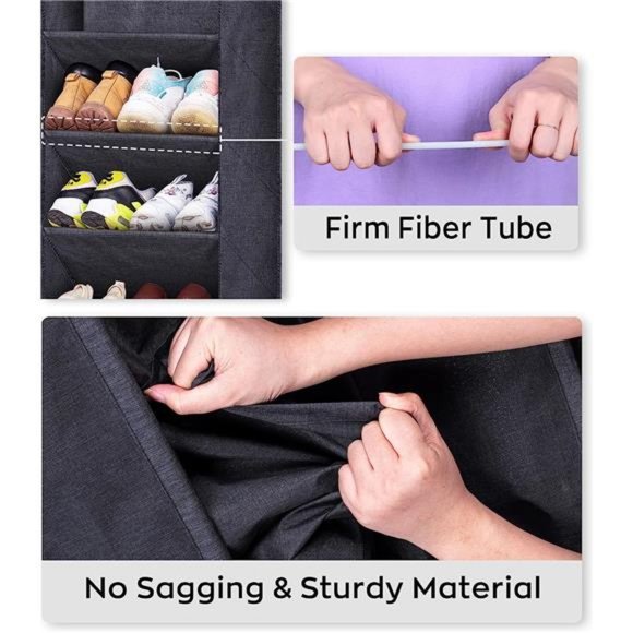 Shoe Rack for Door with Large Deep Pocket,Hanging Door Shoe Organizer for Closet - Picture 4 of 7